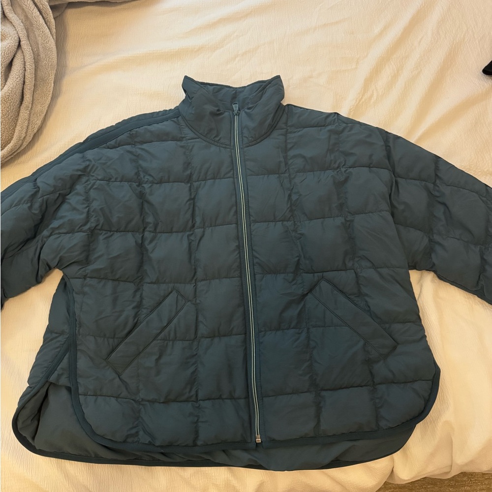 Free People Teal Puffer Jacket